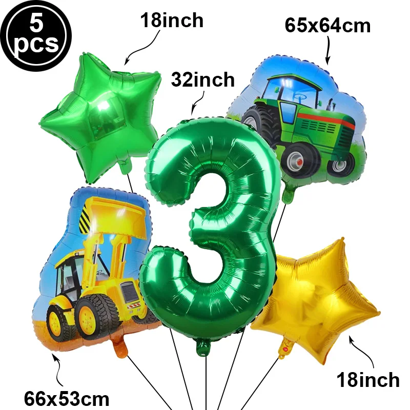 Набор цифровых шаров для трактора комплект из 5 предметов строительная техника