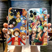 anime luffy zoro nami phone case for iphone 11 12 13 pro max xr xs x 8 7 se 2020 plus cute shockproof clear soft cover one piece
