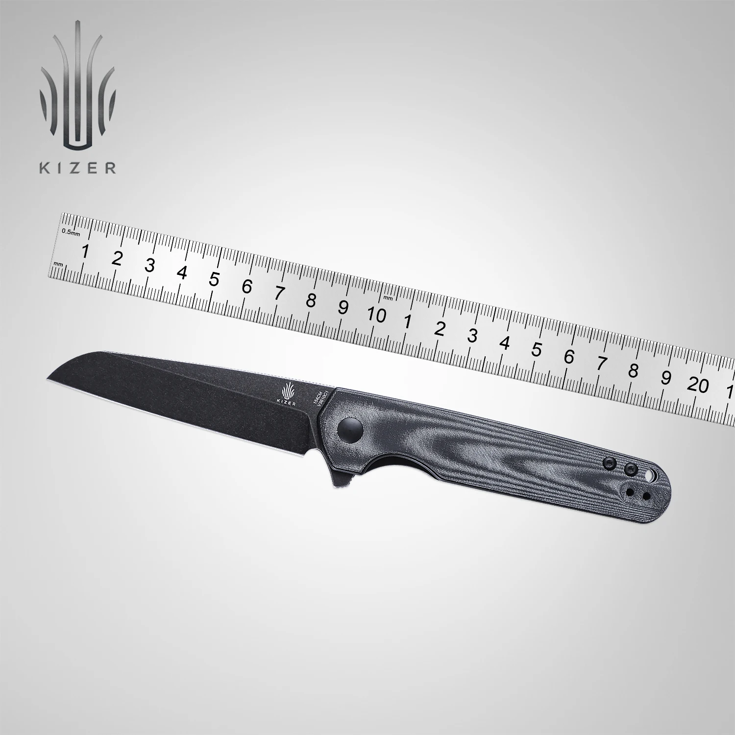 Kizer Hunting knife V3610C1/V3610C2 LP 2022 New Flipper Pocket Knife with Black Micarta or Transparent G10 Handle Camping Tools