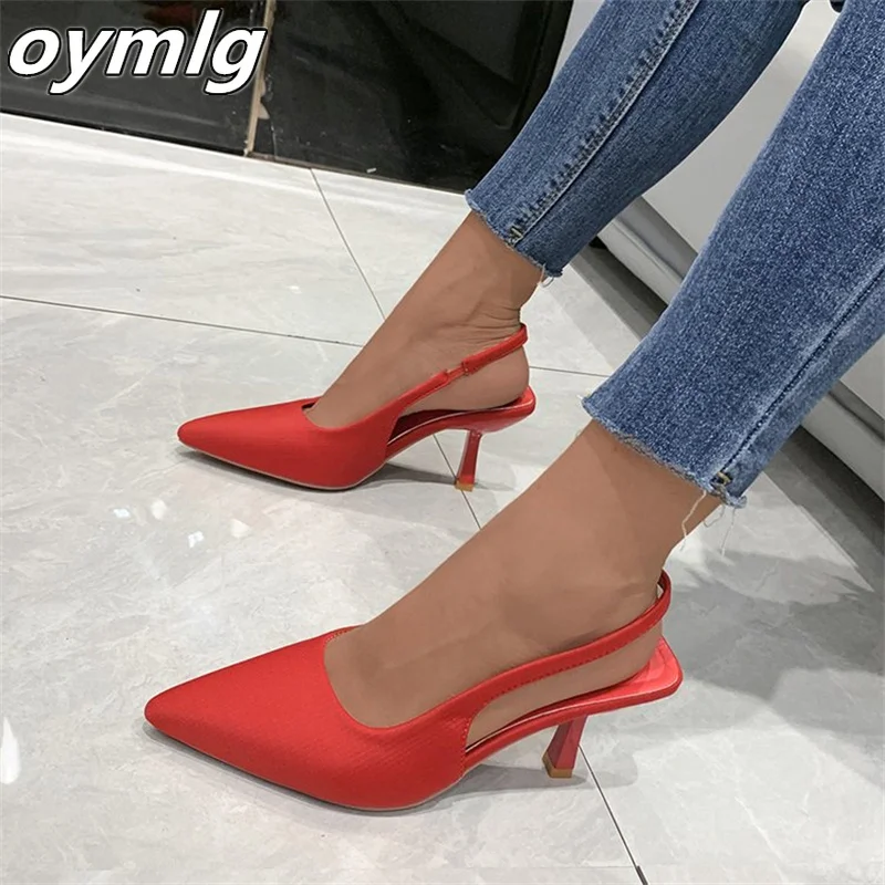 

Plus Size Party Shoe Set Sexy Heels Shoes Shallow Pointed Pumps Sandals Ladies Slip on Crossdressers Zapatos Para Mujer Sandalia