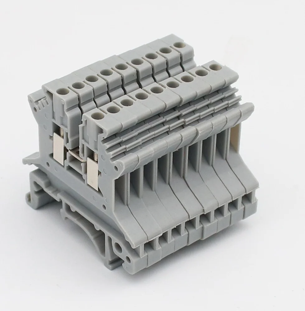 10Pcs UK1.5N UK1.5 Screw Feed-through Universal Plug 2-Connductor Wire Electrical Connector DIN Rail Terminal Block UK 1.5N - купить по