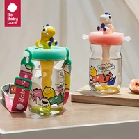 bc babycare 500ml baby straw cup wide caliber kids drinking water bottle dinosaur shape leak proof safe training feeding cups