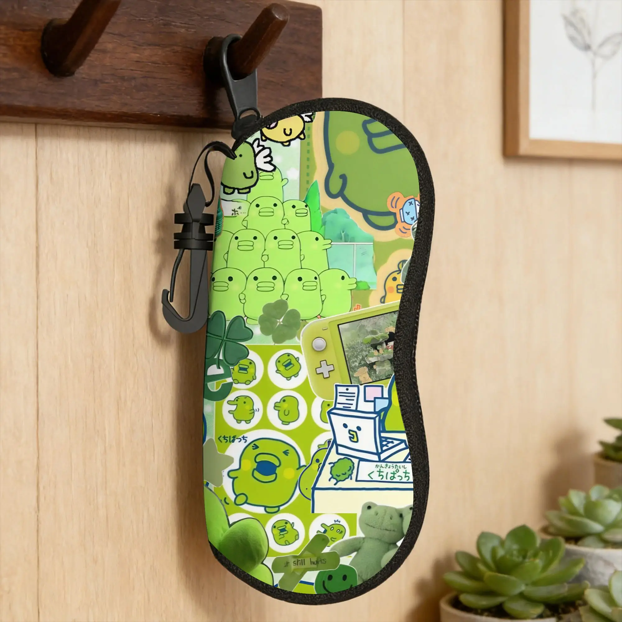 Фото Футляр для очков Kuchipatchis Mametchi, унисекс, мягкий чехол для солнцезащитных очков с брелоком, повседневный футляр для очков №1