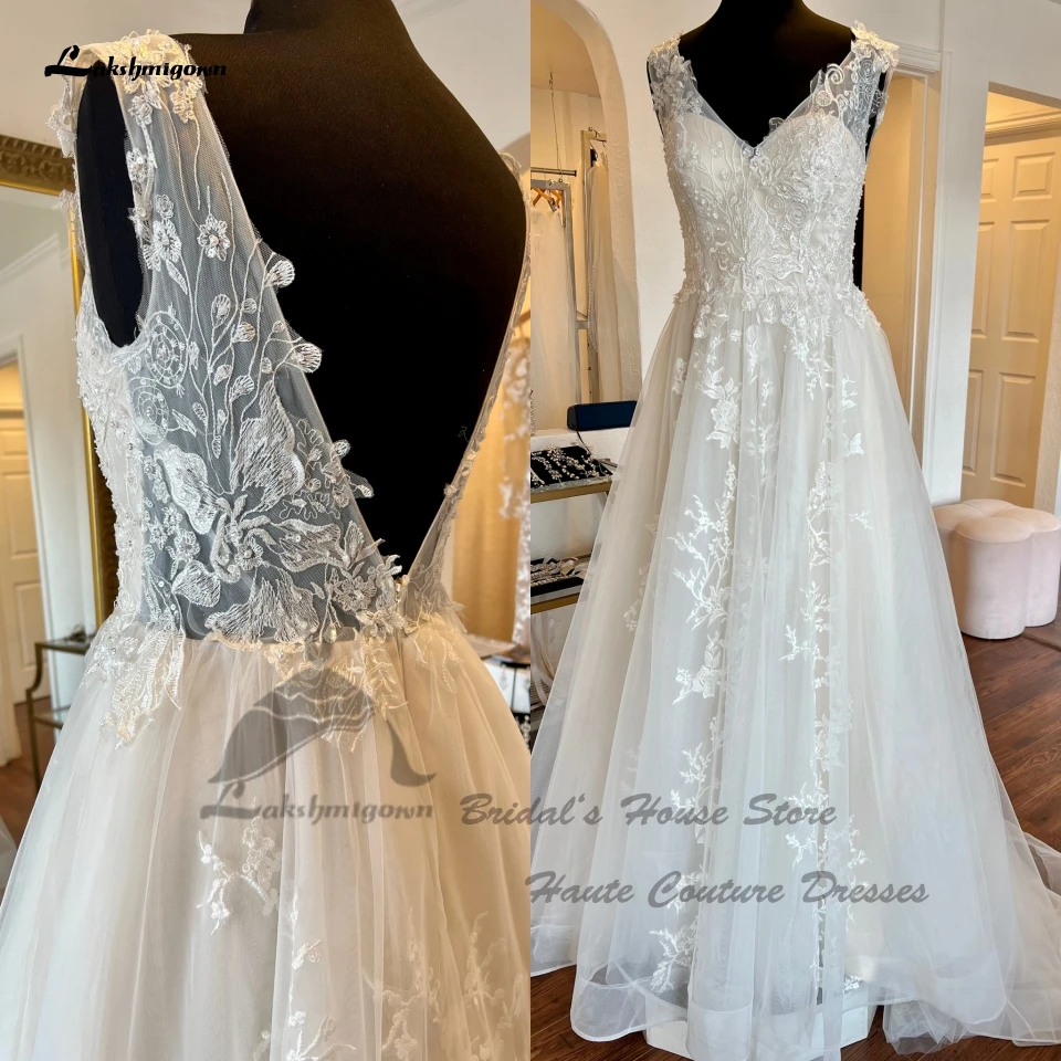 Lakshmigown принцесса женщины Шампань трапециевидные Свадебные платья 2025 Роскошные