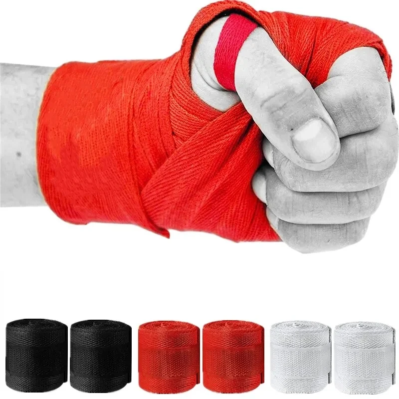 

2 Rolls 3M Cotton Boxing Bandage Sports Strap Sanda Gauntlets MMA Hand Gloves Wraps Belt Wraps Bandage For Competition