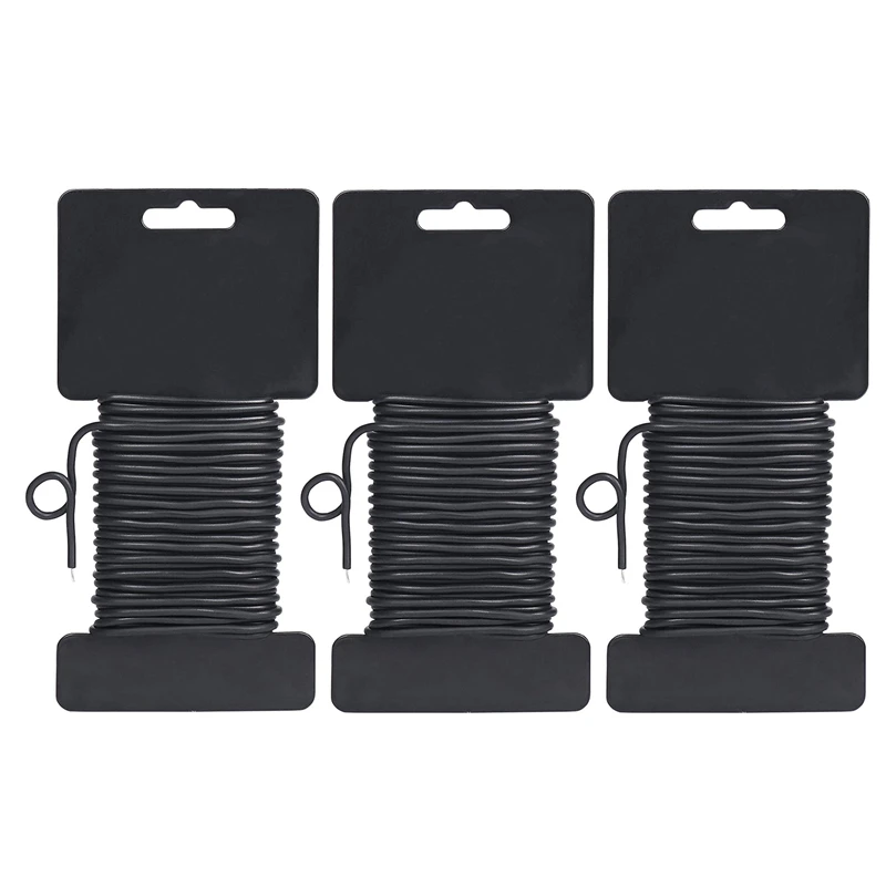 

3.5mm Reusable Garden Plant Twist Tie, Black Heavy Duty Soft Wire Tie for Gardening, Home, Office (98.4 Feet)