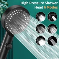 one key stop handheld shower head high pressure 6 modes adjustable bath shower head jets water saving bathroom accessories