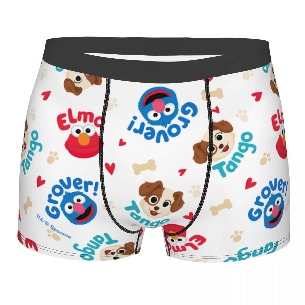 

Sesame Street Tango Elmo & Grover Men Underwear Cartoon Boxer Shorts Panties Novelty Breathable Underpants for Male Plus Size