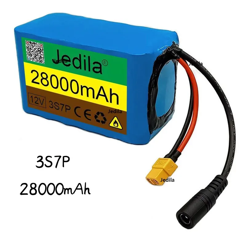 

Original 28000mAh12V Battery Pack 3S7P 28A Same port charge and discharge Balanced BMS 12V supply E-boat +Charger