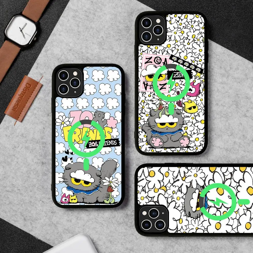 Фото Милый чехол для телефона Z-ZO Friends для iPhone 17 Air 16 15 14 13 12 11 Pro Max Plus, чехол для беспроводной зарядки Magsafe №4