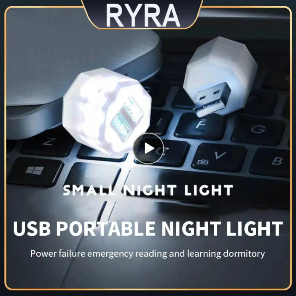 

Soft Light Camping Lamp Night Light Mini Usb Interface Circular Eye Protection Light Night Sleep Lamp Abs Portable