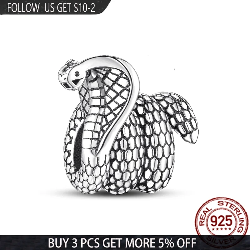 

Бусины-кобры из серебра 925 пробы для браслетов Pandora