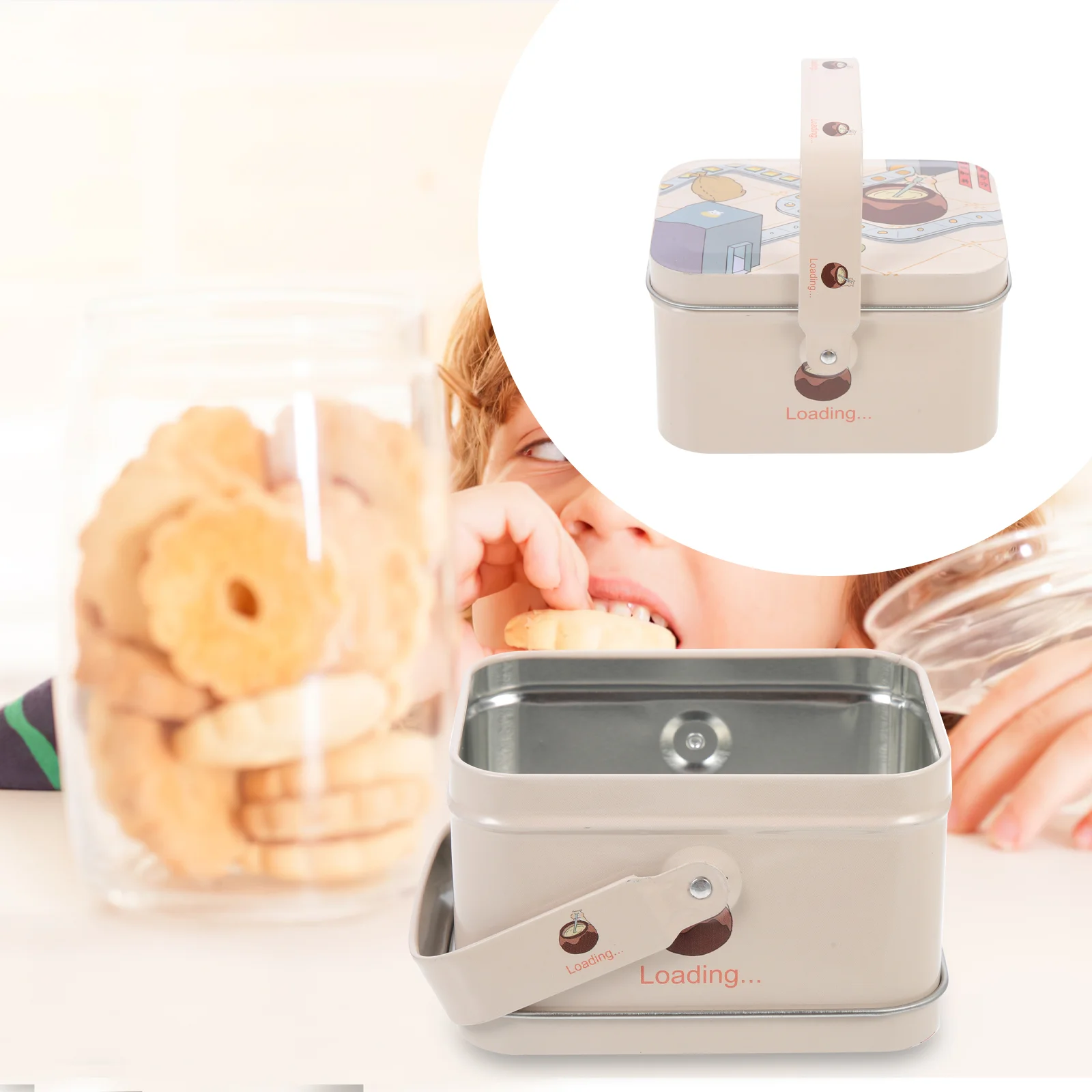 

Metal Container Easter Cookie Tins Biscuit Box Dry Storage Jar Airtight Kitchen Jar Iron Biscuits Tin Canister