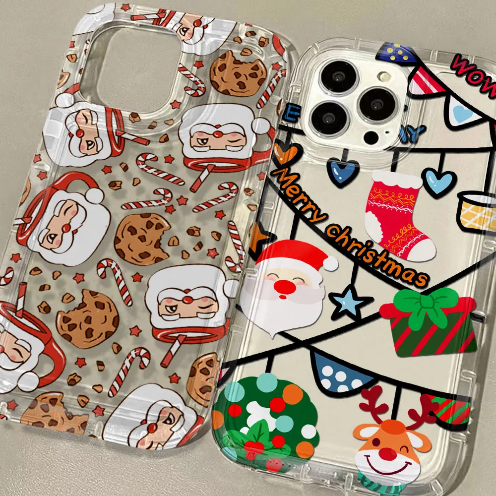 luxury Christmas Pattern Phone Case for Xiaomi Redmi 12C 10 10C 9 9A 9C 9T K40 Note 13 12 11 Pro Plus 4G 5G Clear Back Cover