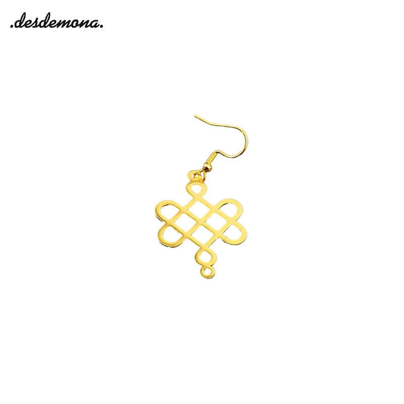 

Hollow Chinese Knot Tassel Earrings for Women Handmade Lucky Peace Knot Long Fringed Earrings Hanging 2023 New