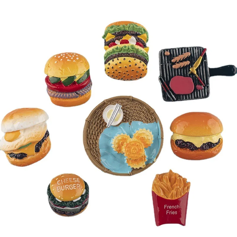 3D креативные магниты на холодильник еда искусственная тарелка для барбекю