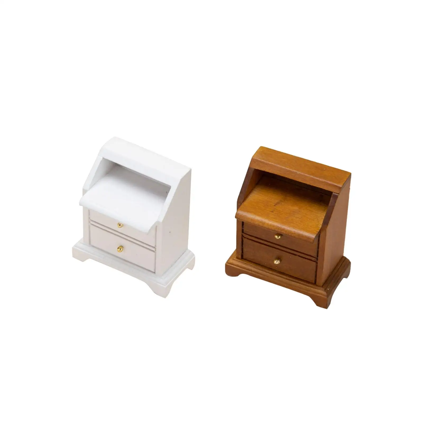 

1/12 Scale Dollhouse NightStand Storage Stand Wooden Model Delicate Durable