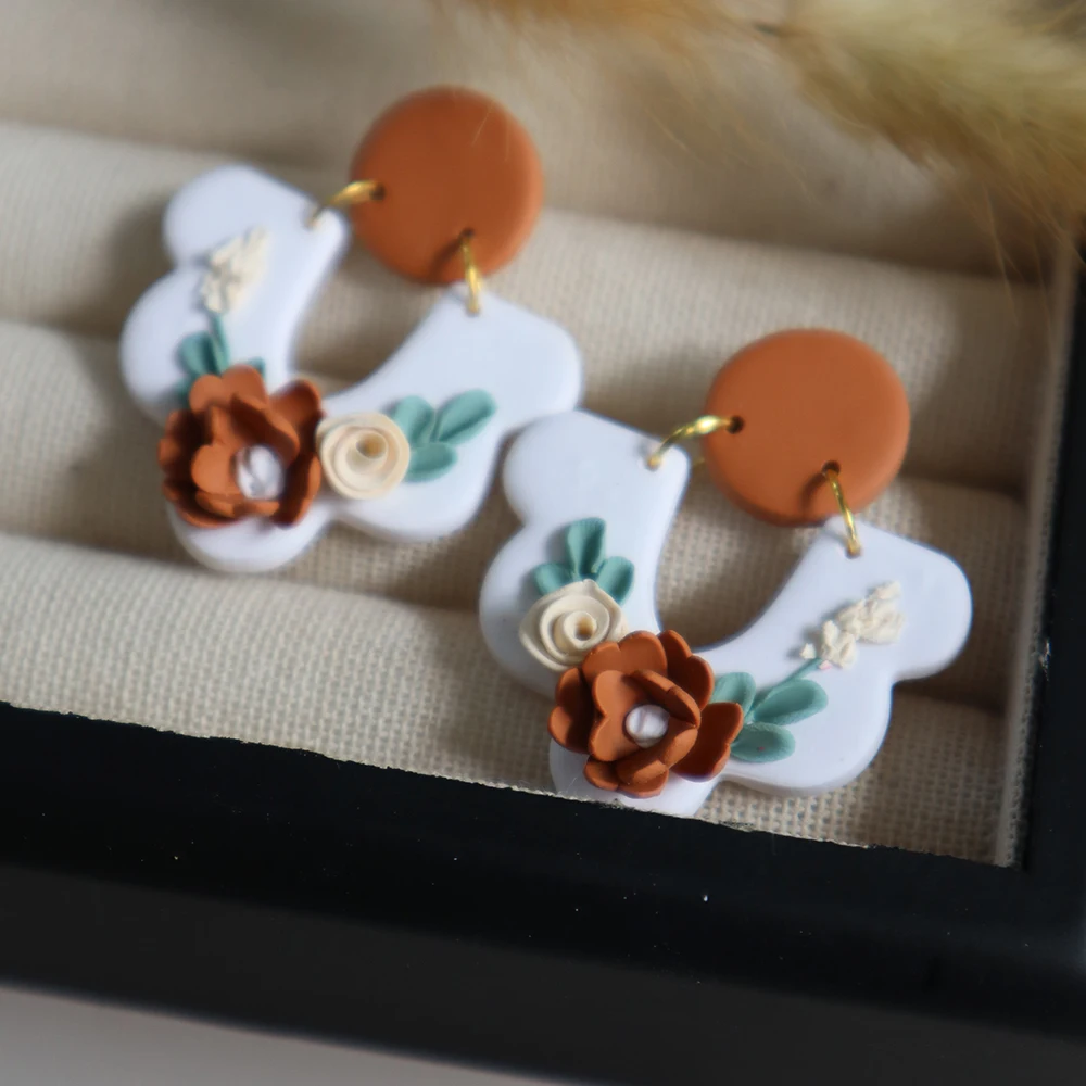 Серьги-подвески из полимерной глины для женщин и девушек