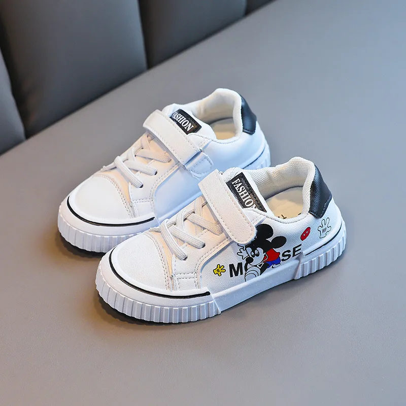 

Disney Cartoon Children's Casual Sports Shoes Autumn Fashion Mickey Mouse white Parent-child Shoes Boys and Girls