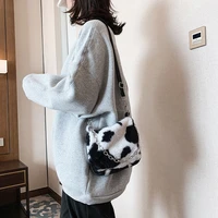 womens daily wear 2022 new retro cute bag girl bag cow pattern bag shopping travel gift selection