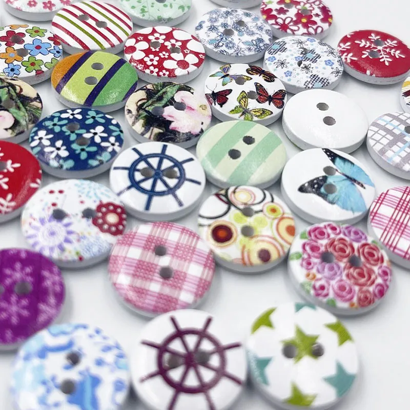 

50 шт., детский деревянный фон для скрапбукинга, 15 мм