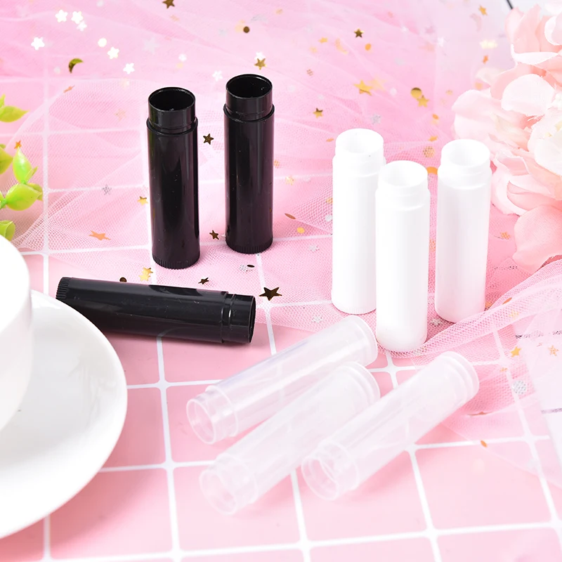 

100pcs 5ml Diy Empty Lipstick Bottle Lip Gloss Tube Lip Clear Black White Balm Tube Container With Cap Cosmetic Sample Container