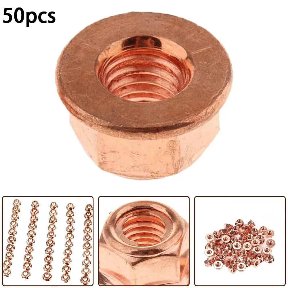 50 шт. стопорные гайки выпускного коллектора автомобиля с медным покрытием M8x1 25