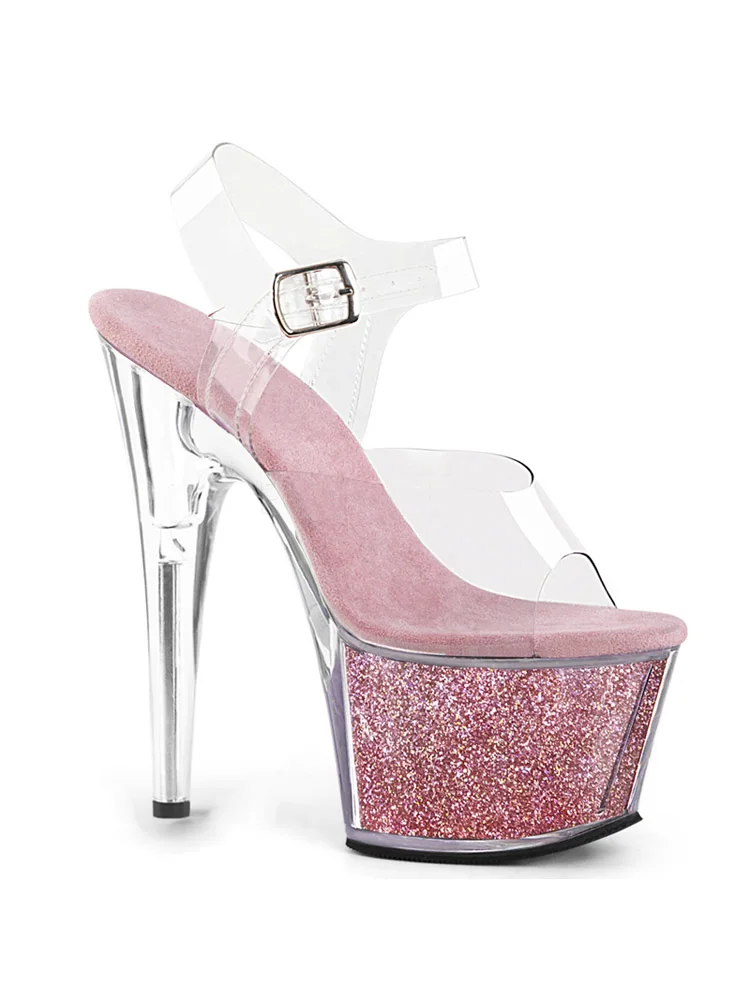 

All match Bride Nightclub 17cm Flash Queen Elegant Peep Toe Sexy Fetish Shoes Cross Dressing Stage Show Catwalk Small Size Dress