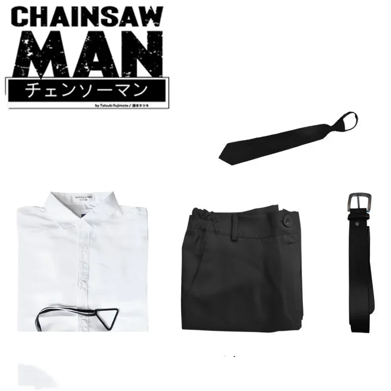 Фото Аниме Chainsaw Man Denji Косплей Костюм Denji Aki Hayakawa Косплей Черный Охотник на демонов Униформа Парик Костюм Хэллоуин для мужчин №5