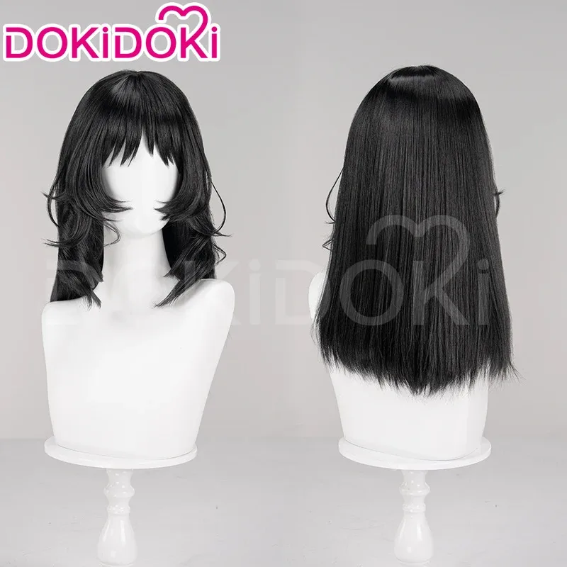 Фото В НАЛИЧИИ Anya Daisuke, парик для косплея, игра для полоскания рта DokiDoki, женские черные короткие волосы, аня, парик для косплея, кепка №2