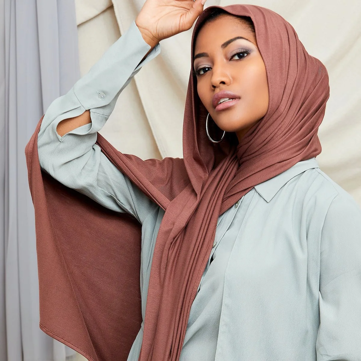 

2022 Fashion Modal Cotton Jersey Hijab Scarf Women Muslim Shawl Plain Soft Turban Head Wraps Islamic Africa Headband