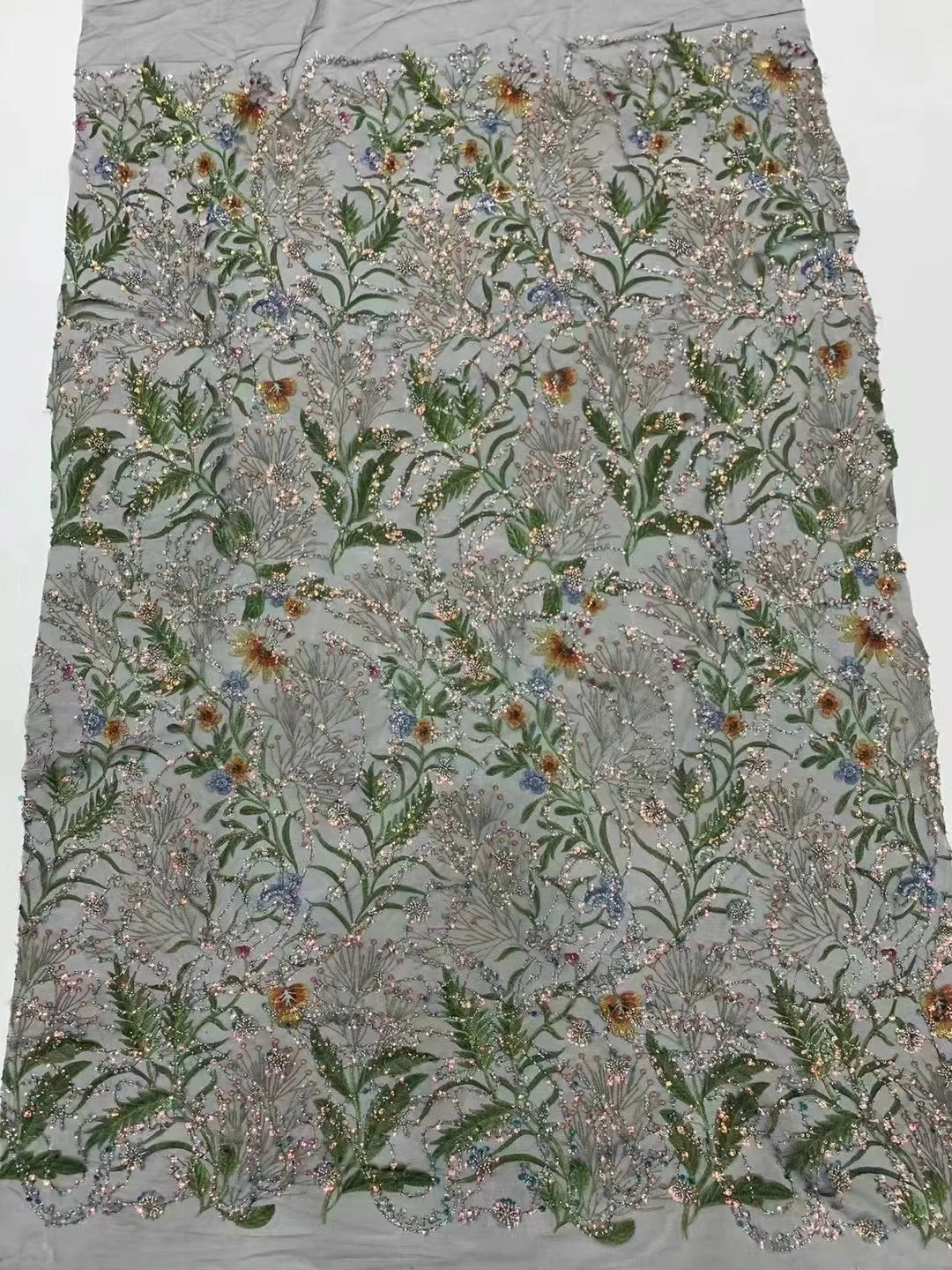 Новейшая африканская черная вышитая Тюлевая сетчатая ткань с бусинами высокое