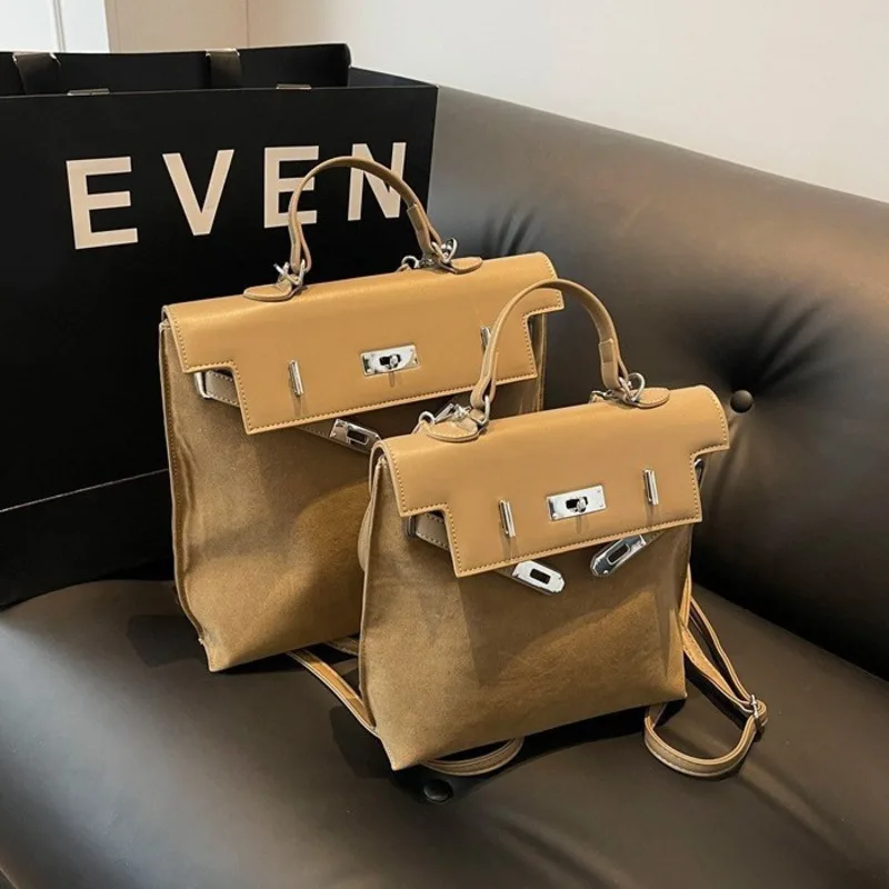 Новый модный матовый кожаный рюкзак женская ручная сумка в стиле ретро большая