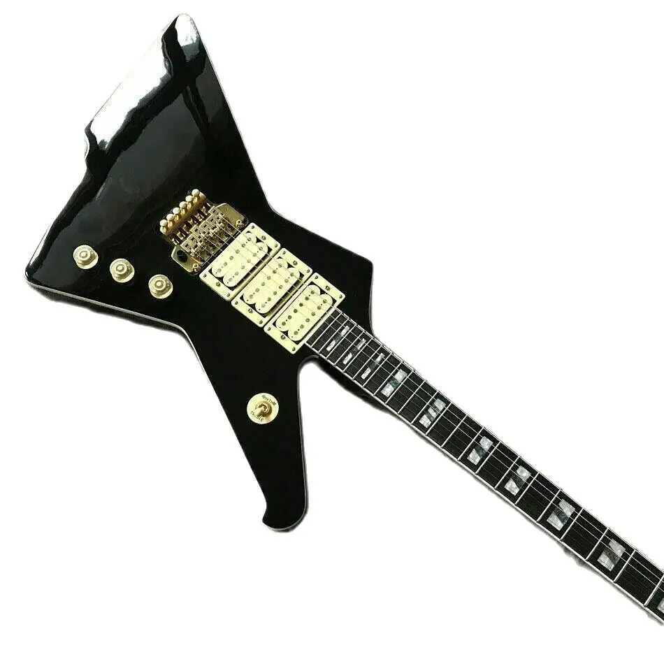 

Custom 6-string Special-Shaped Electric Guitar Black Duplex Tremolo System New