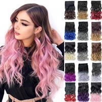 difei synthetic ombre black hair extension long wavy hairstyles 5 clip in hair extension fakehair heat resistant hairpiece