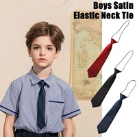1pcs children elastic tie short satin necktie school pre tied 276 5cm tie girls prom students boys to wedding wear uniform t6c0