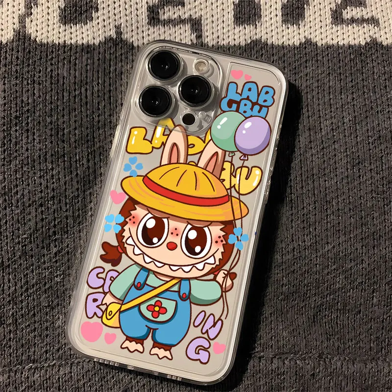 Cute cartoon Labubu Phone Case For OPPO Reno 12F 12 7 11 11F 10 2F 4 8 8T 8Z 7Z 6Z 6 5 Pro Plus 4G 5G Clear Soft TPU Cover