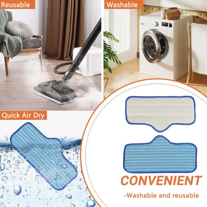 6 шт. подушечки для швабры из микрофибры Dupray Neat пароочиститель многоразового