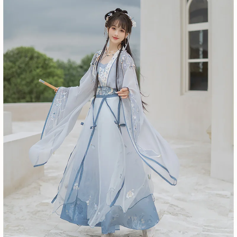 Yunzang-старинный костюм династии Тан и песни женская одежда вышивка луной бабочка