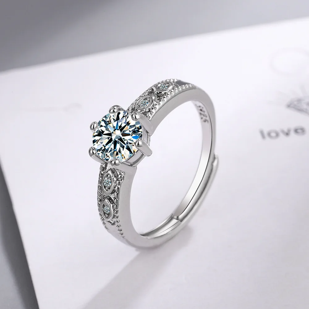 

Women's 925 Stamp Silver Color Zircon Rings Wedding Adjustable Ring Party Vintage Luxury Quality Jewelry Free Shipping GaaBou
