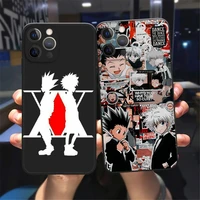 cartoon hunter x hunters cases phone for iphone 11 12 13 pro max xs xr se20 6 7 8 plus mini anime black soft silicone soft case