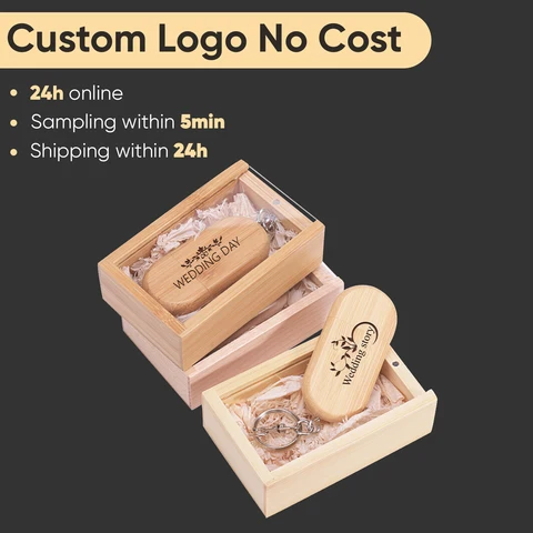 JASTER Деревянные флэш-накопители USB 2.0 128 ГБ 64 ГБ с акриловой крышкой, свадебный подарок, ручка-накопитель 32 ГБ, бесплатный индивидуальный логотип, карта памяти U Disk