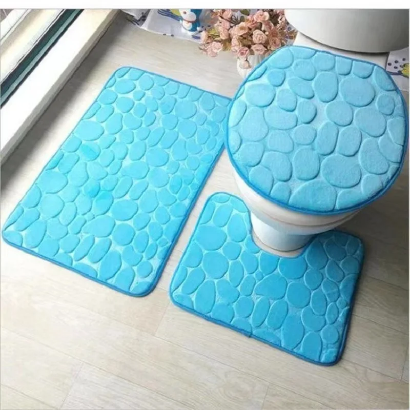 

Home Living Room Bathroom Toilet Mat Set Anti-slip Shower Carpet Washable Doormat Wear Mat Bathroom Shower Carpet Accessories