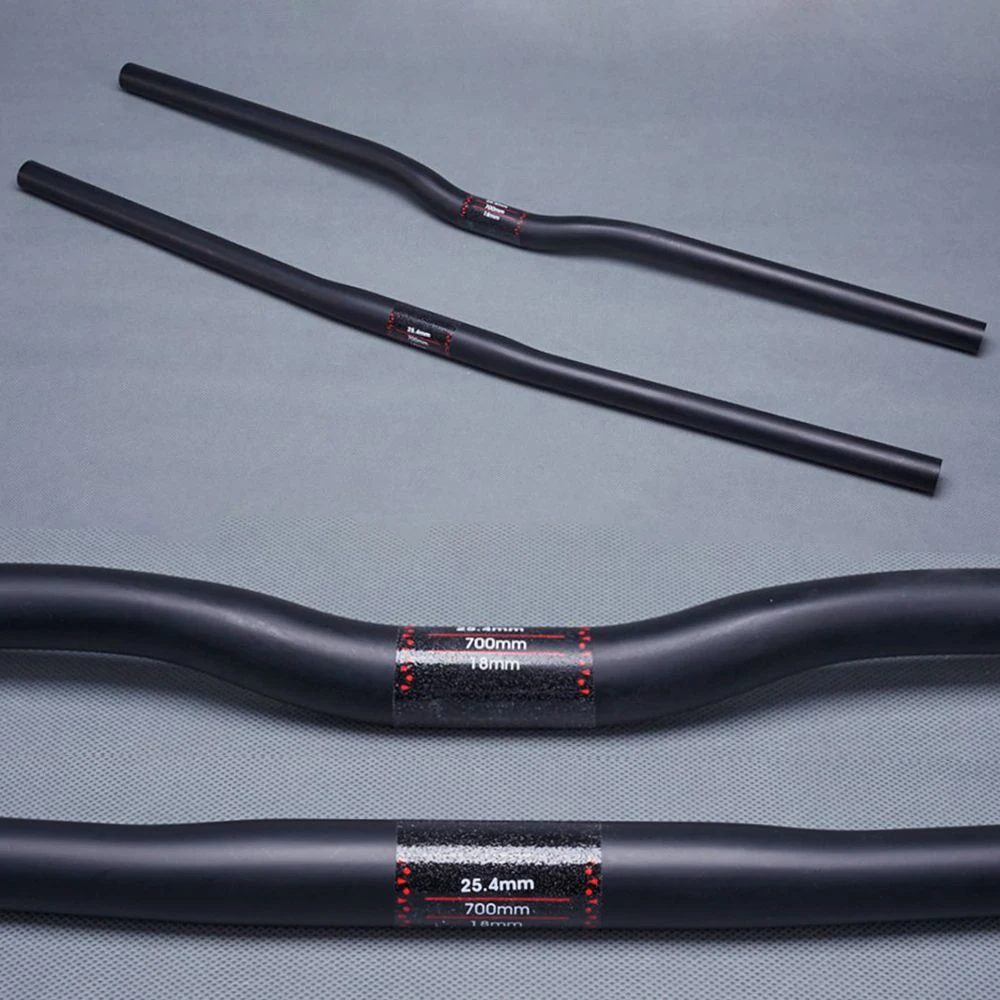 Фото Карбоновый руль для велосипеда 25,4 мм для детских складных BMX, горных и MTB велосипедов, 480-700 мм, черный матовый №5