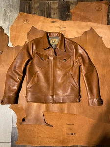 Tailor Brando J-92 Super Top Quality American Chicago Horween Cowhide Rancher Retro Asian Size Leather Jacket