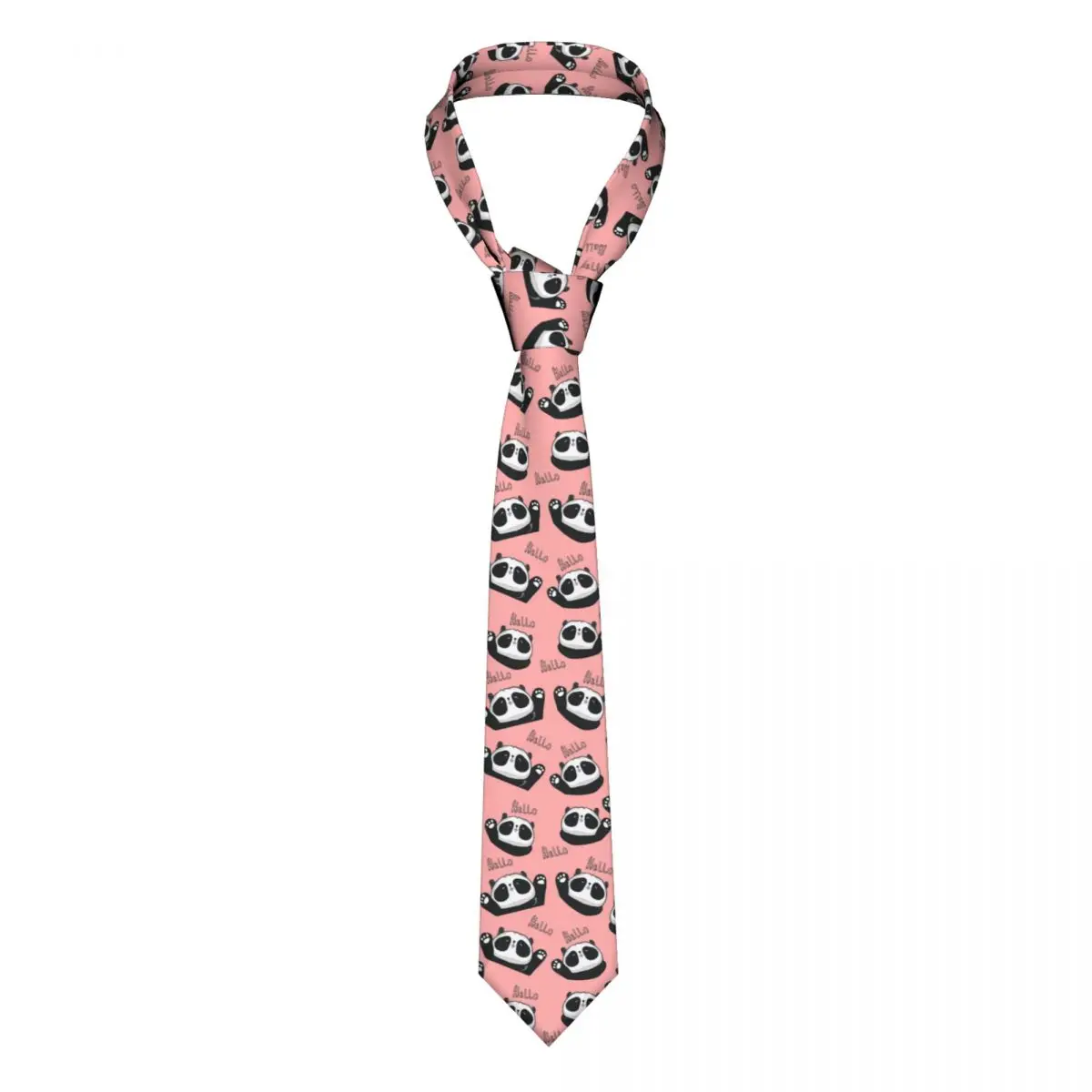 

Classic Tie for Men Silk Mens Neckties for Wedding Party Business Adult Neck Tie Casual Cute Panda Pattern Pink Tie