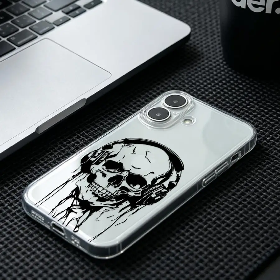 Фото Чехол с принтом «Череп с наушниками» для Honor X8b X8 X9a 90 Lite X8a X7b X9b, мягкий чехол для телефона №5