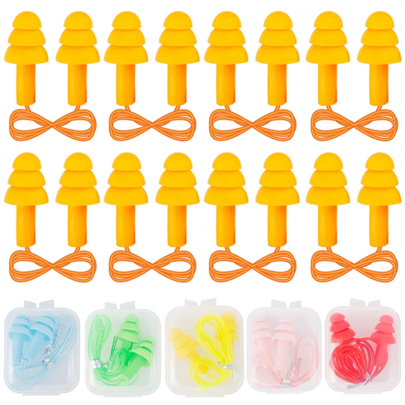 

Soft Anti-Noise Ear Plug Waterproof Swimming Silicone Swim Earplugs for Adult Swimmers Diving with Rope Protective Earplug