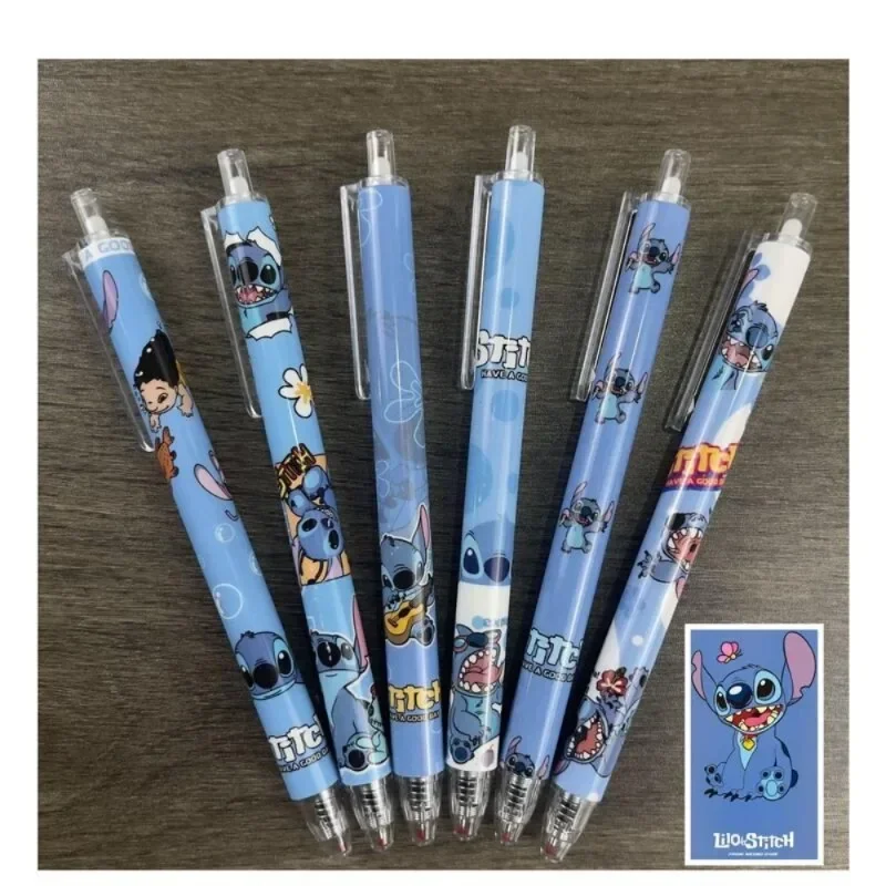 Милая шариковая ручка Disney Stitch с героями мультфильмов аниме для нажатия модные