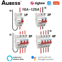 tuya zigbee 1p2p3p4p smart circuit breaker automatic switch overload short circuit protection works with alexa google home